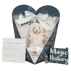 Игрушка Magic Manufactory "Зайчонок", коллекция Magic History, розовая, 15 см